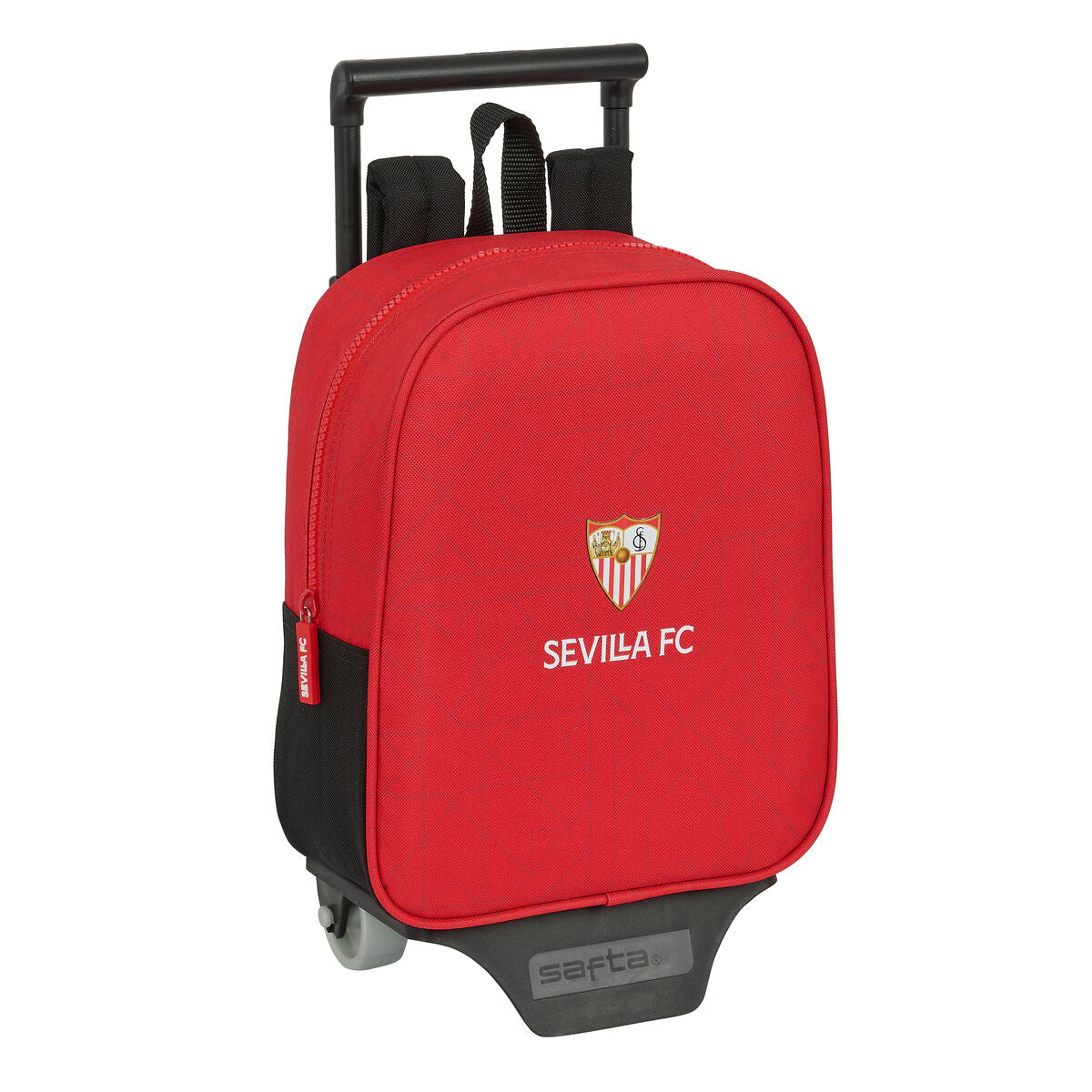 School Rucksack with Wheels Sevilla Fútbol Club Black Red 22 x 27 x 10 cm-0