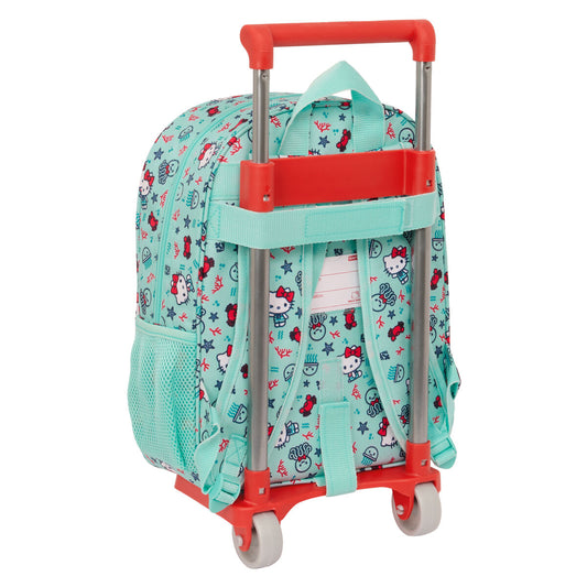 School Rucksack with Wheels Hello Kitty Sea lovers Turquoise 26 x 34 x 11 cm-1