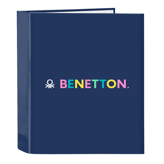 Ring binder Benetton Cool Navy Blue A4 27 x 33 x 6 cm-0