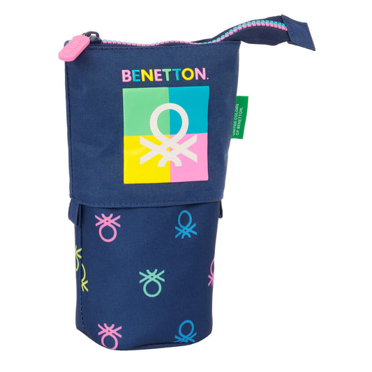Pencil Holder Case Benetton Cool Navy Blue 8 x 19 x 6 cm-0