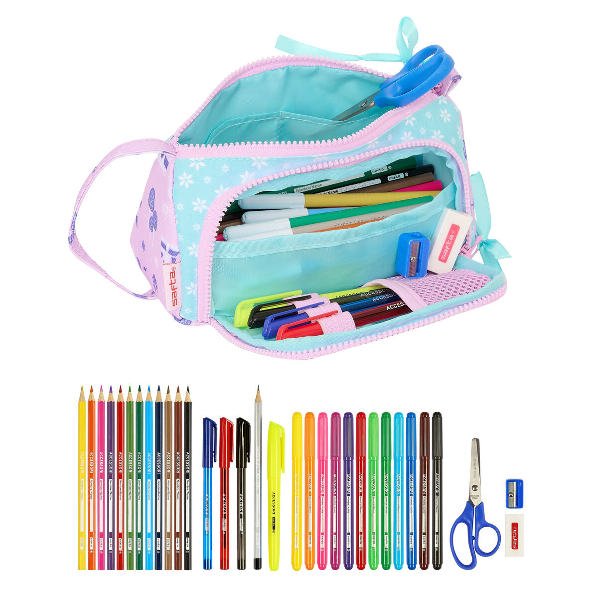 Holdall Frozen Cool days Violet Sky blue 20 x 11 x 8,5 cm 32 Pieces-1