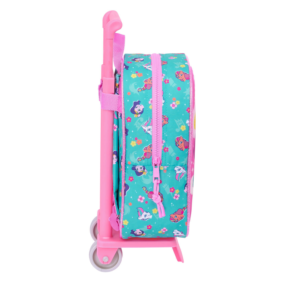 School Rucksack with Wheels My Little Pony Magic Pink Turquoise 22 x 27 x 10 cm-2