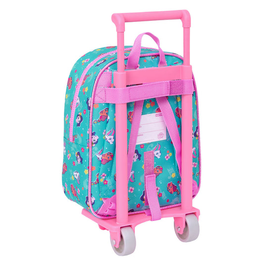 School Rucksack with Wheels My Little Pony Magic Pink Turquoise 22 x 27 x 10 cm-1