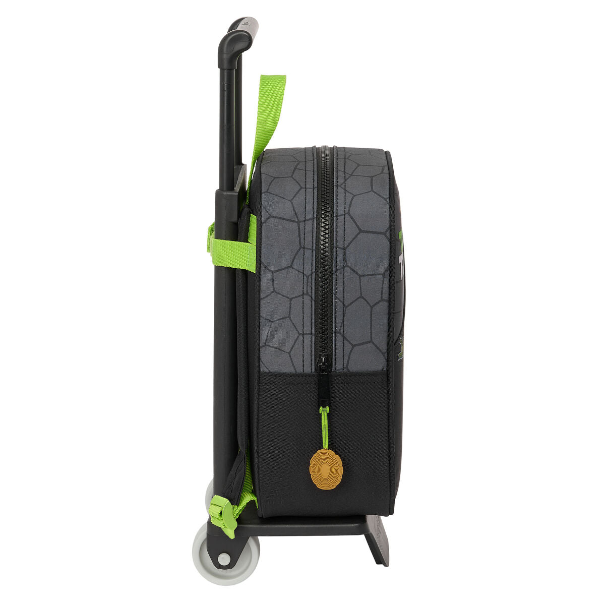 School Rucksack with Wheels Teenage Mutant Ninja Turtles Black Grey 22 x 27 x 10 cm-1