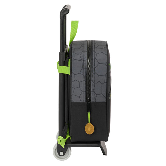School Rucksack with Wheels Teenage Mutant Ninja Turtles Black Grey 22 x 27 x 10 cm-1