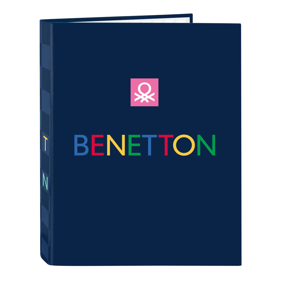 Ring binder Benetton Damero Navy Blue A4 26.5 x 33 x 4 cm-0
