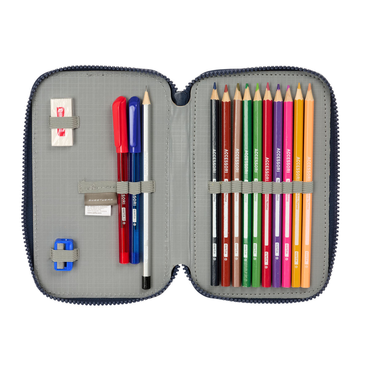 School Case with Accessories El Niño Kook Navy Blue 12,5 x 19,5 x 4 cm 29 Pieces-1