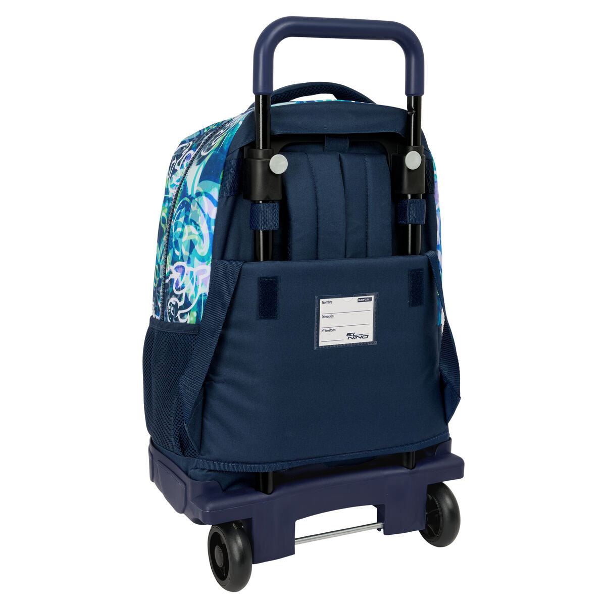 School Rucksack with Wheels El Niño Kook Navy Blue 33 x 45 x 22 cm-2