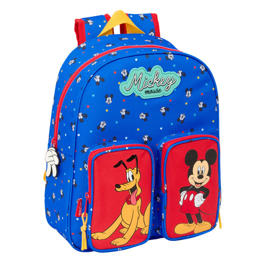 School Bag Mickey Mouse Clubhouse Good day Blue 28 x 34 x 10 cm-0