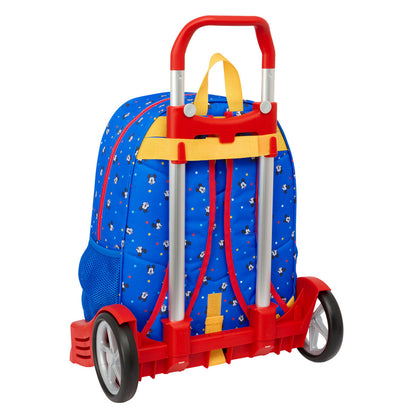 School Rucksack with Wheels Mickey Mouse Clubhouse Good day Blue 33 x 42 x 14 cm-1
