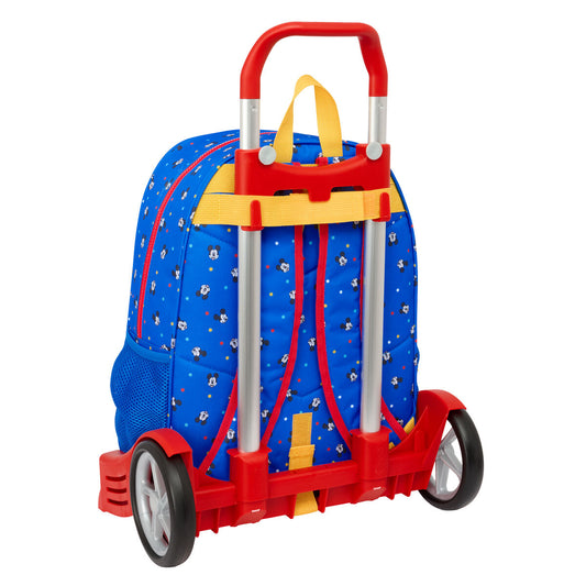 School Rucksack with Wheels Mickey Mouse Clubhouse Good day Blue 33 x 42 x 14 cm-1