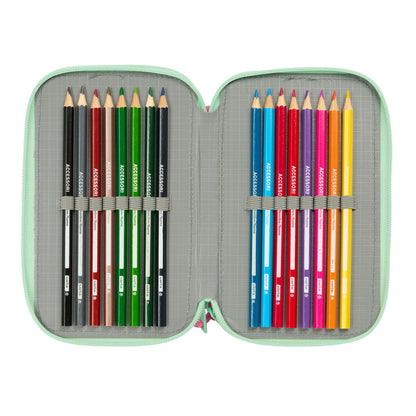 School Case with Accessories Disney Princess Bloom Pink Aquamarine 12,5 x 19,5 x 5,5 cm 37 Pieces-2