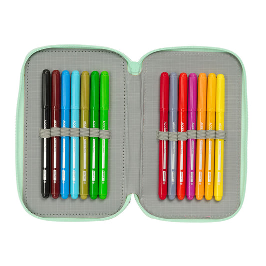School Case with Accessories Disney Princess Bloom Pink Aquamarine 12,5 x 19,5 x 5,5 cm 37 Pieces-1