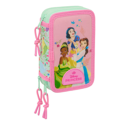 School Case with Accessories Disney Princess Bloom Pink Aquamarine 12,5 x 19,5 x 5,5 cm 37 Pieces-0