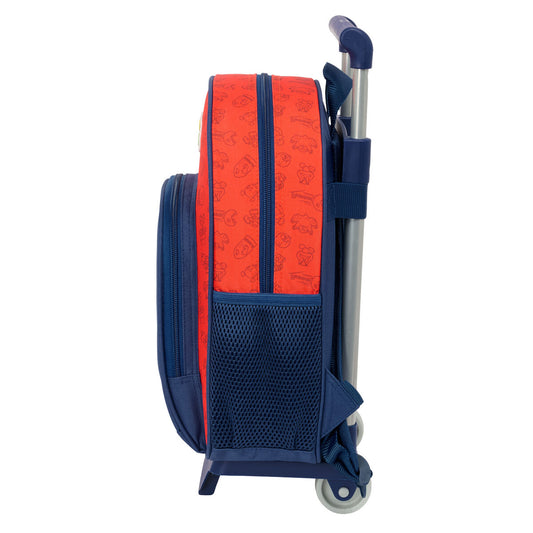 School Rucksack with Wheels Super Mario Trick Red Dark blue 28 x 34 x 10 cm-1