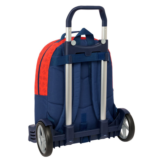 School Rucksack with Wheels Super Mario Trick Red Dark blue 32 x 42 x 15 cm-1