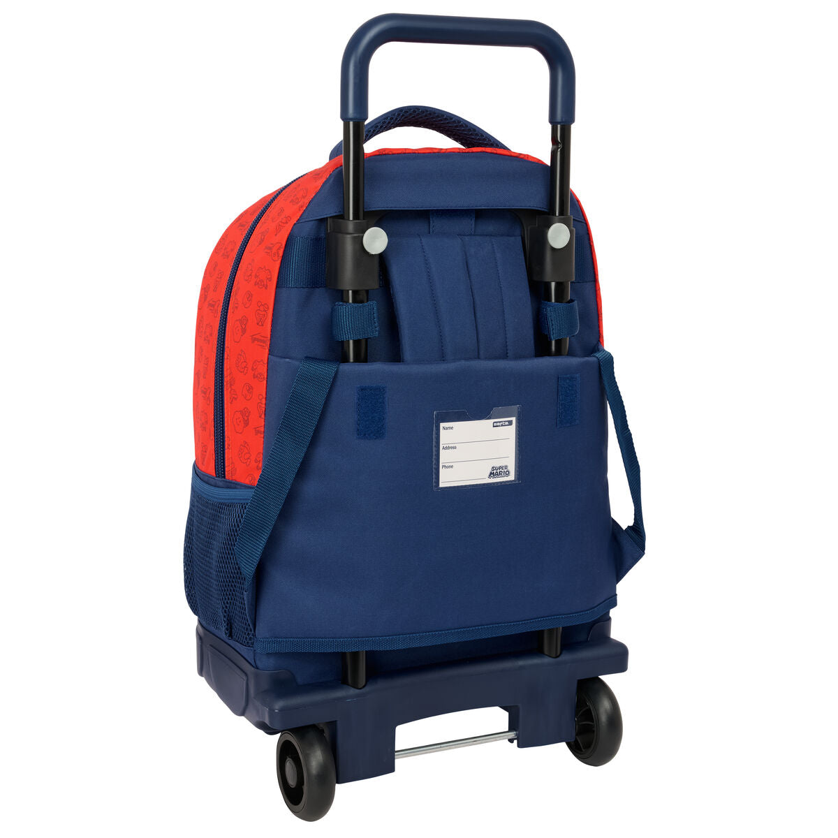 School Rucksack with Wheels Super Mario Trick Red Dark blue 33 x 45 x 22 cm-2