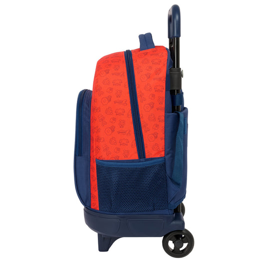 School Rucksack with Wheels Super Mario Trick Red Dark blue 33 x 45 x 22 cm-1