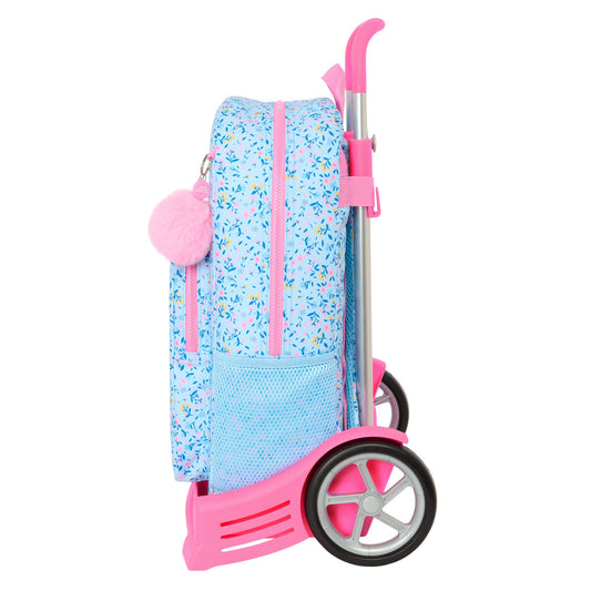 School Rucksack with Wheels Vicky Martín Berrocal Paraíso Blue Pink 30 x 46 x 14 cm-1