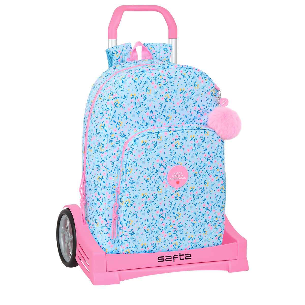 School Rucksack with Wheels Vicky Martín Berrocal Paraíso Blue Pink 30 x 46 x 14 cm-0