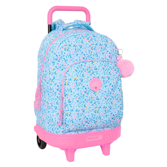 School Rucksack with Wheels Vicky Martín Berrocal Paraíso Blue Pink 33 x 45 x 22 cm-0