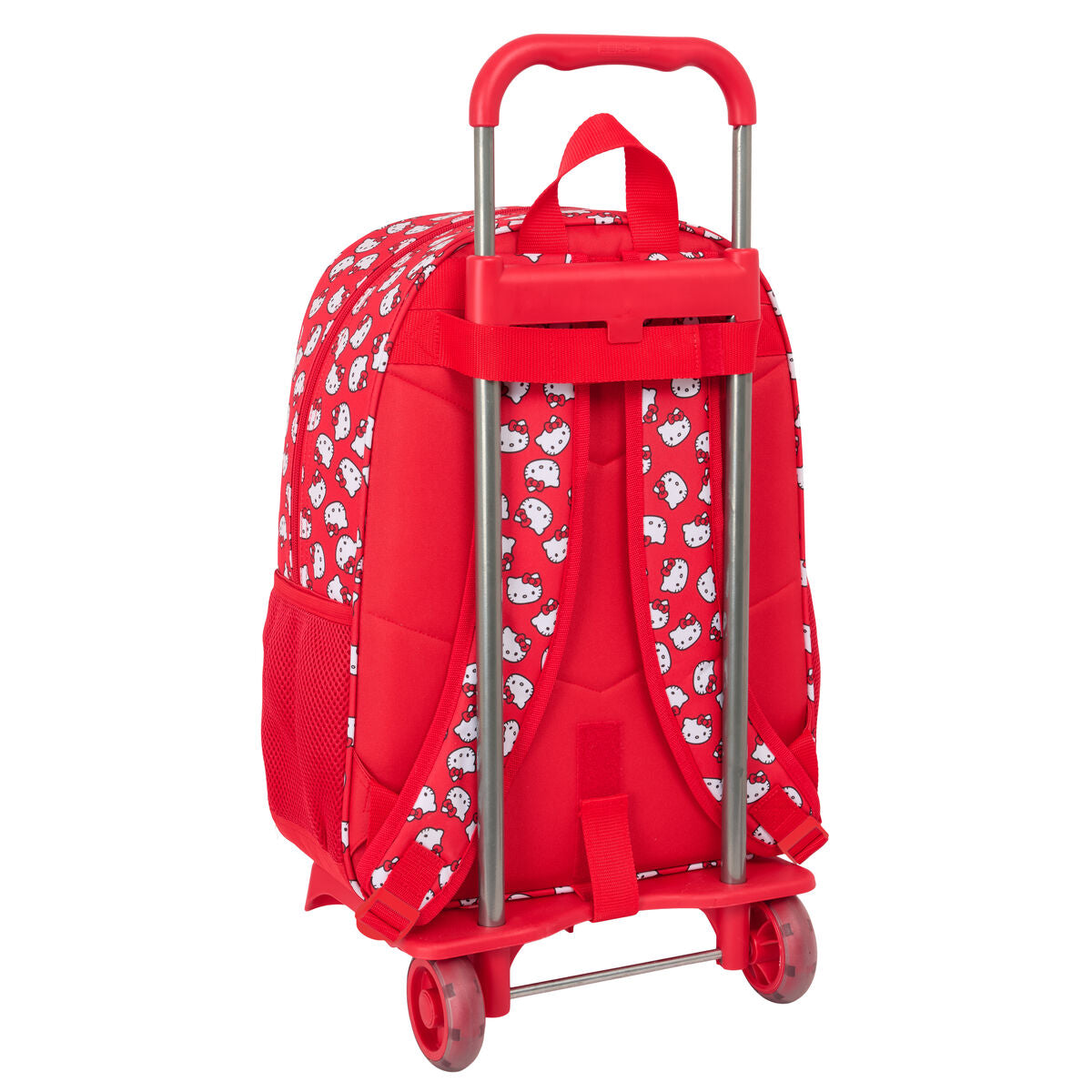 School Rucksack with Wheels Hello Kitty Iconic White Red 33 x 42 x 14 cm-2
