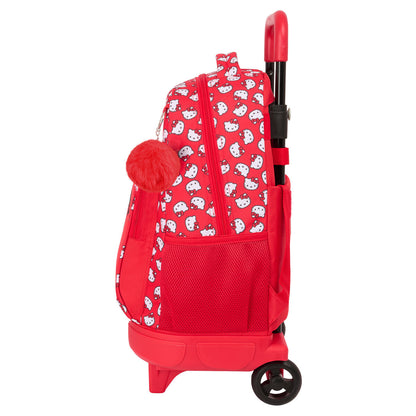 School Rucksack with Wheels Hello Kitty Iconic White Red 33 x 45 x 22 cm-2
