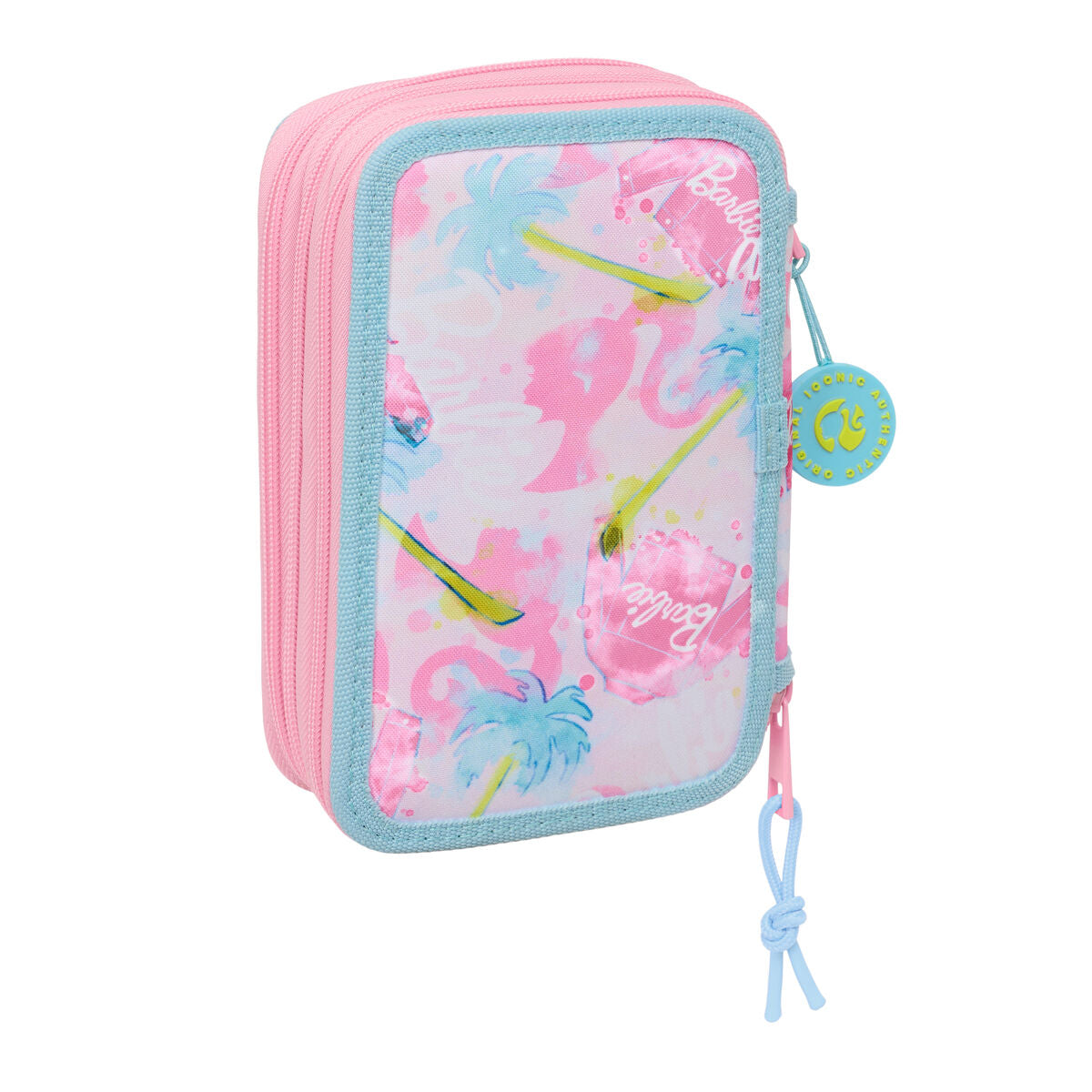 School Case with Accessories Barbie Painterly Pink Sky blue 12,5 x 19,5 x 5,5 cm 37 Pieces-5
