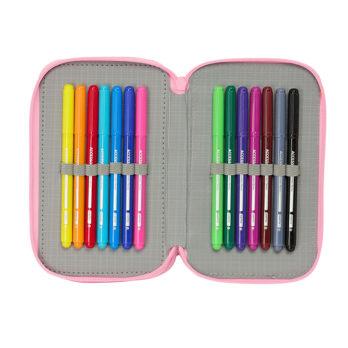 School Case with Accessories Barbie Painterly Pink Sky blue 12,5 x 19,5 x 5,5 cm 37 Pieces-4