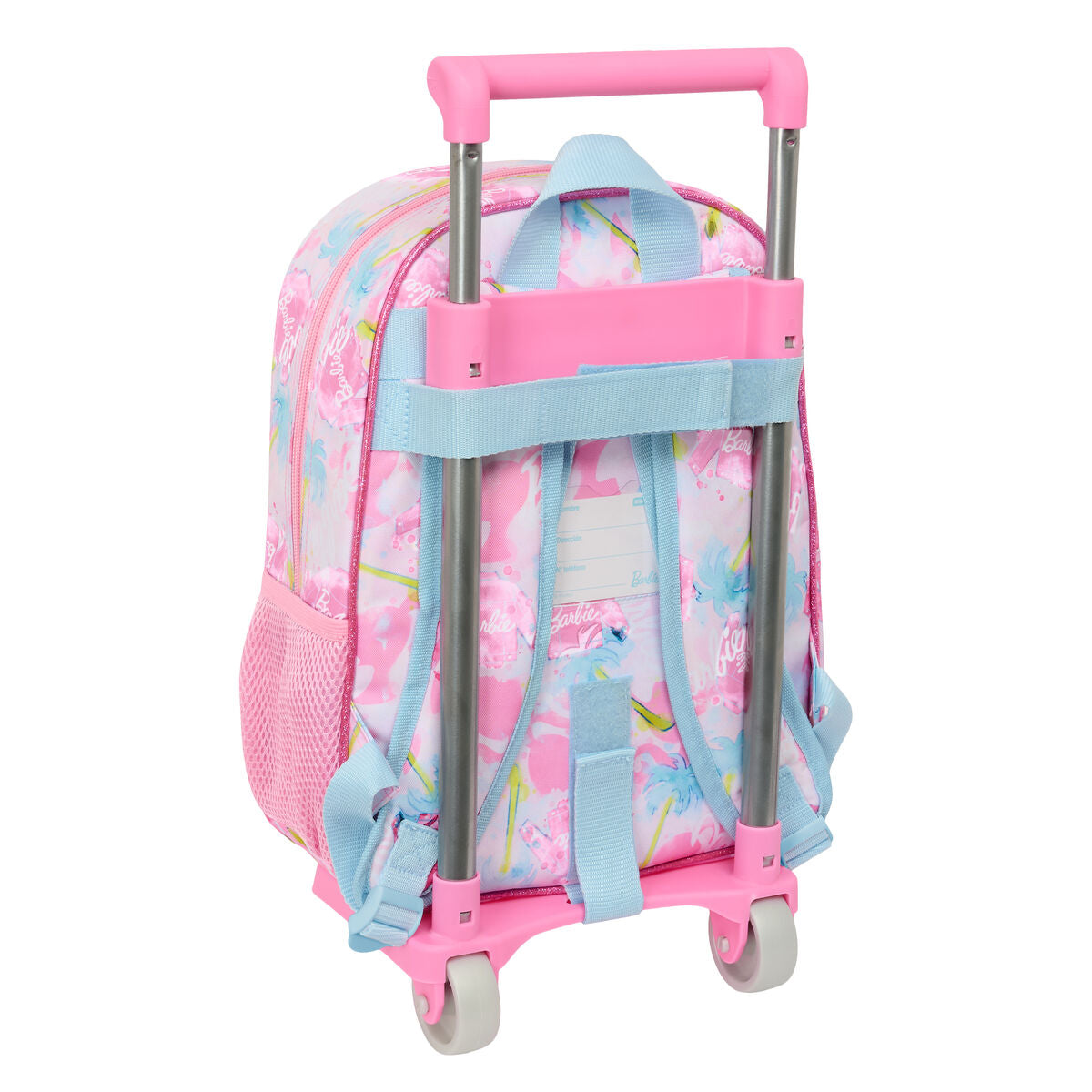 School Rucksack with Wheels Barbie Painterly Pink Sky blue 26 x 11 x 67 cm 26 x 34 x 11 cm-2