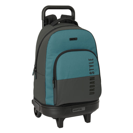 School Rucksack with Wheels Safta Urban style Blue Grey 33 x 45 x 22 cm-0
