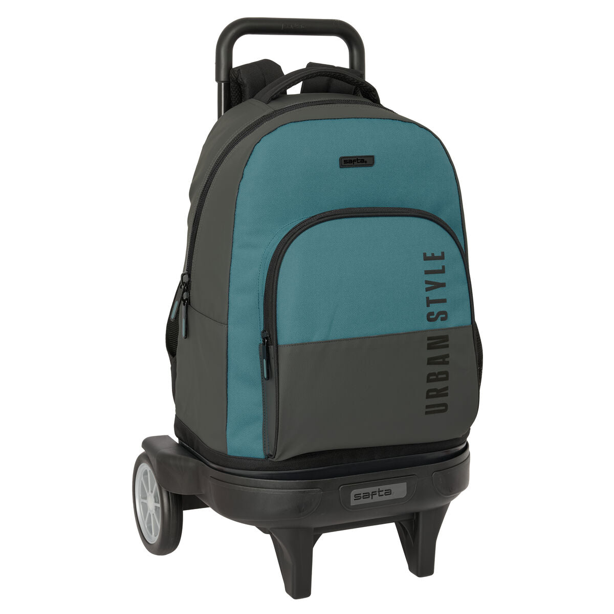 School Rucksack with Wheels Safta Urban style Blue Grey 33 x 45 x 22 cm-0