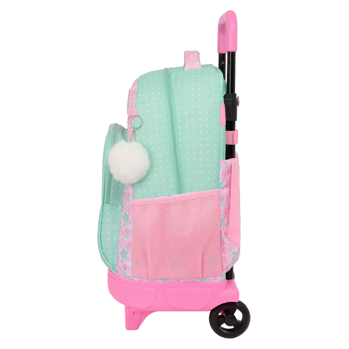 School Rucksack with Wheels Glow Lab Amazing Green Pink 33 x 45 x 22 cm-1
