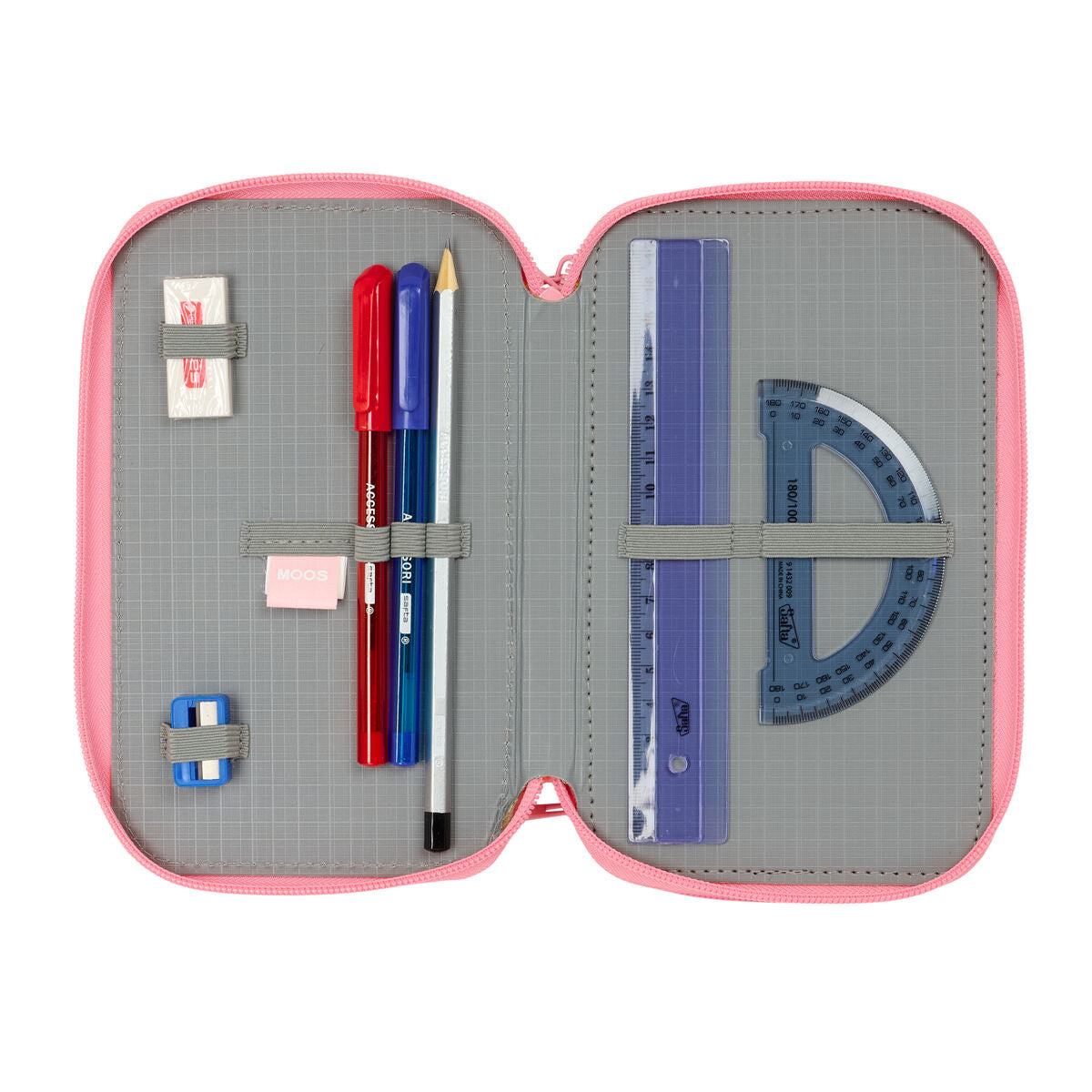 School Case with Accessories Moos Passion Multicolour 12,5 x 19,5 x 5,5 cm 37 Pieces-5