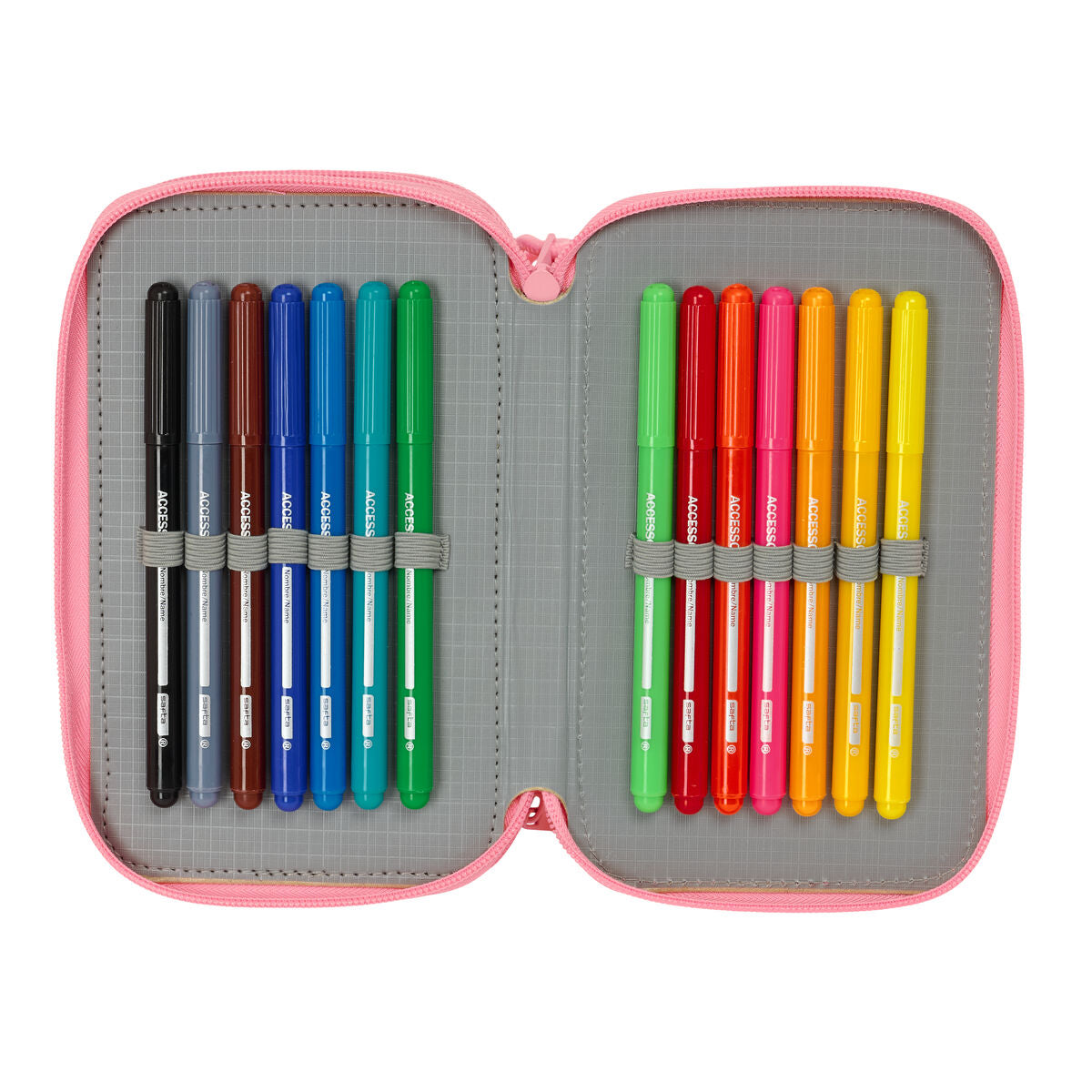 School Case with Accessories Moos Passion Multicolour 12,5 x 19,5 x 5,5 cm 37 Pieces-4