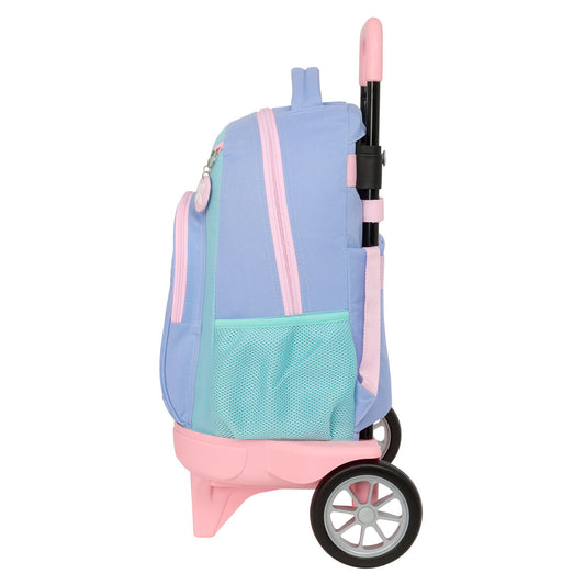 School Rucksack with Wheels Munich Mellow Blue Pink Sky blue 33 x 45 x 22 cm-1