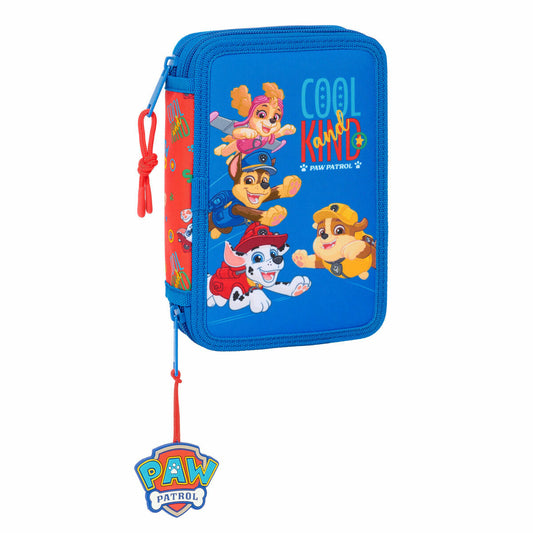 Double Pencil Case The Paw Patrol Cool Blue Red 12.5 x 19.5 x 4 cm 29 Pieces-0