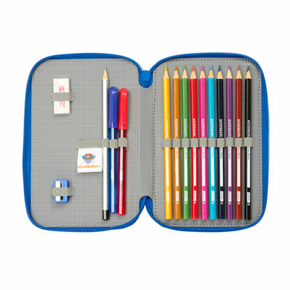 Double Pencil Case The Paw Patrol Cool Blue Red 12.5 x 19.5 x 4 cm 29 Pieces-4