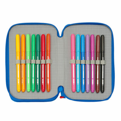Double Pencil Case The Paw Patrol Cool Blue Red 12.5 x 19.5 x 4 cm 29 Pieces-2
