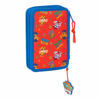Double Pencil Case The Paw Patrol Cool Blue Red 12.5 x 19.5 x 4 cm 29 Pieces-1