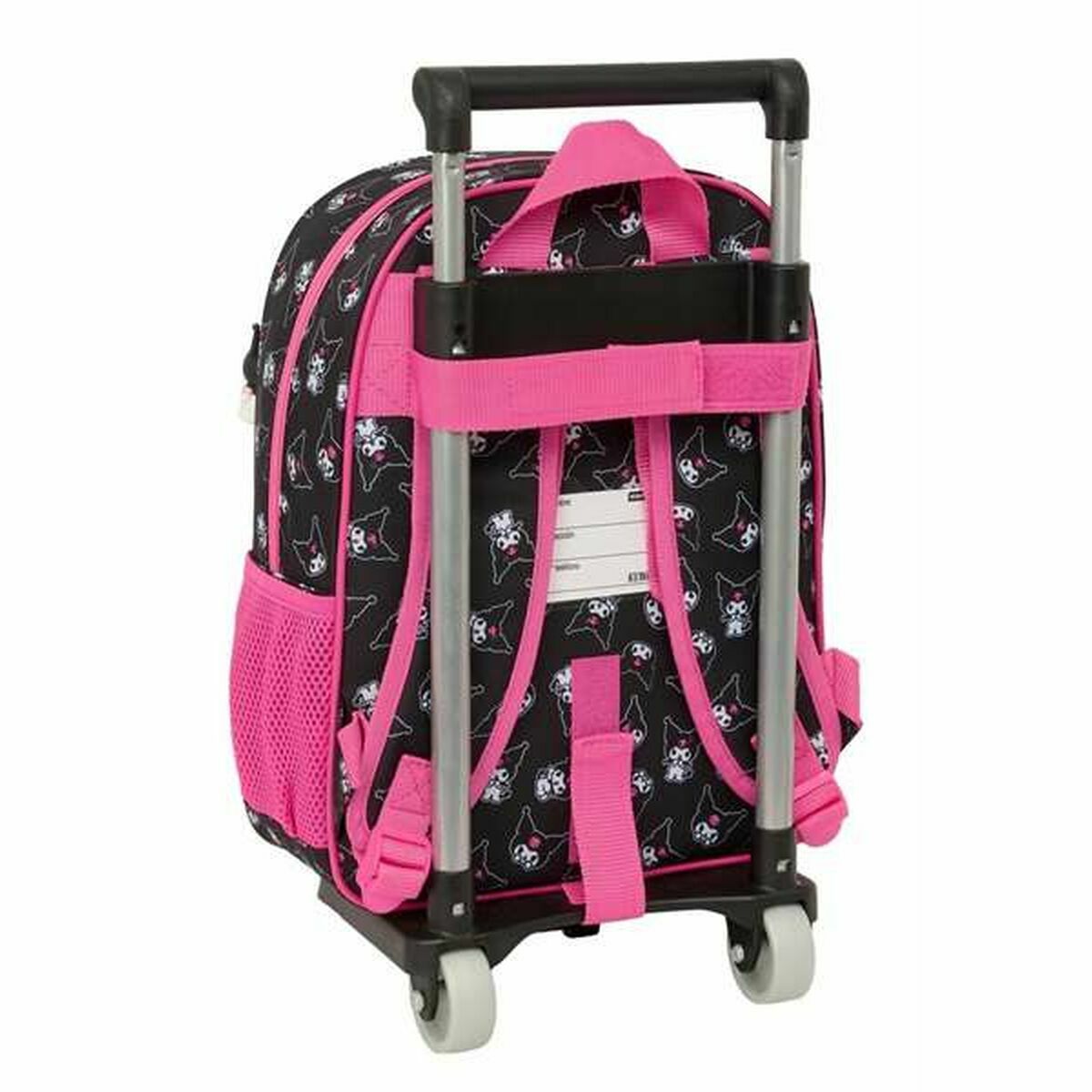 School Rucksack with Wheels Kuromi Black Fuchsia 26 x 11 x 67 cm 26 x 34 x 11 cm-2