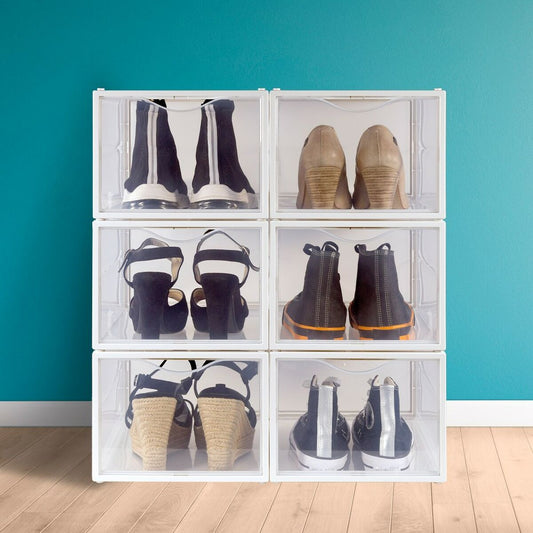 Stackable shoe box Max Home White 6 Units polypropylene ABS 25 x 18,5 x 35 cm-1