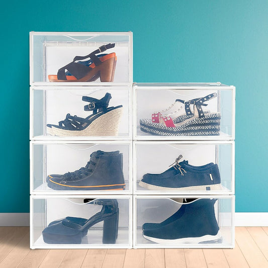 Stackable shoe box Max Home White 6 Units polypropylene ABS 35 x 18,5 x 27 cm-1