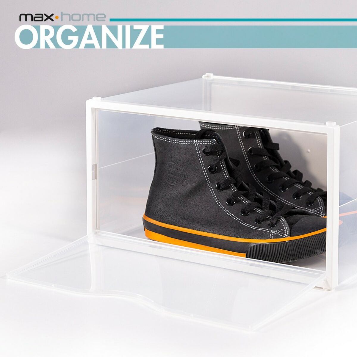 Stackable shoe box Max Home White 6 Units polypropylene ABS 35 x 18,5 x 27 cm-3