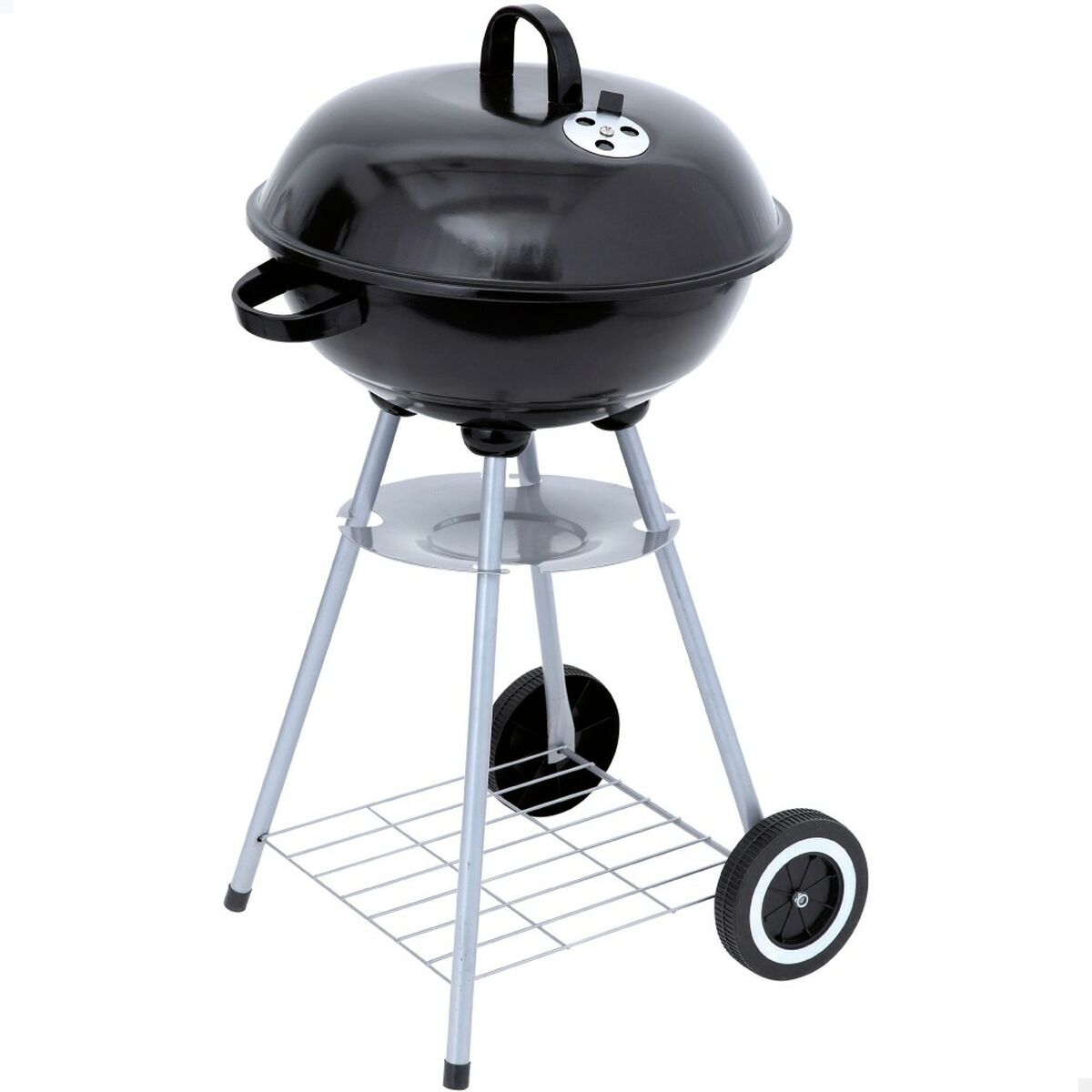 Coal Barbecue with Wheels Aktive Enamelled Metal 46 x 89 x 46 cm Black-0