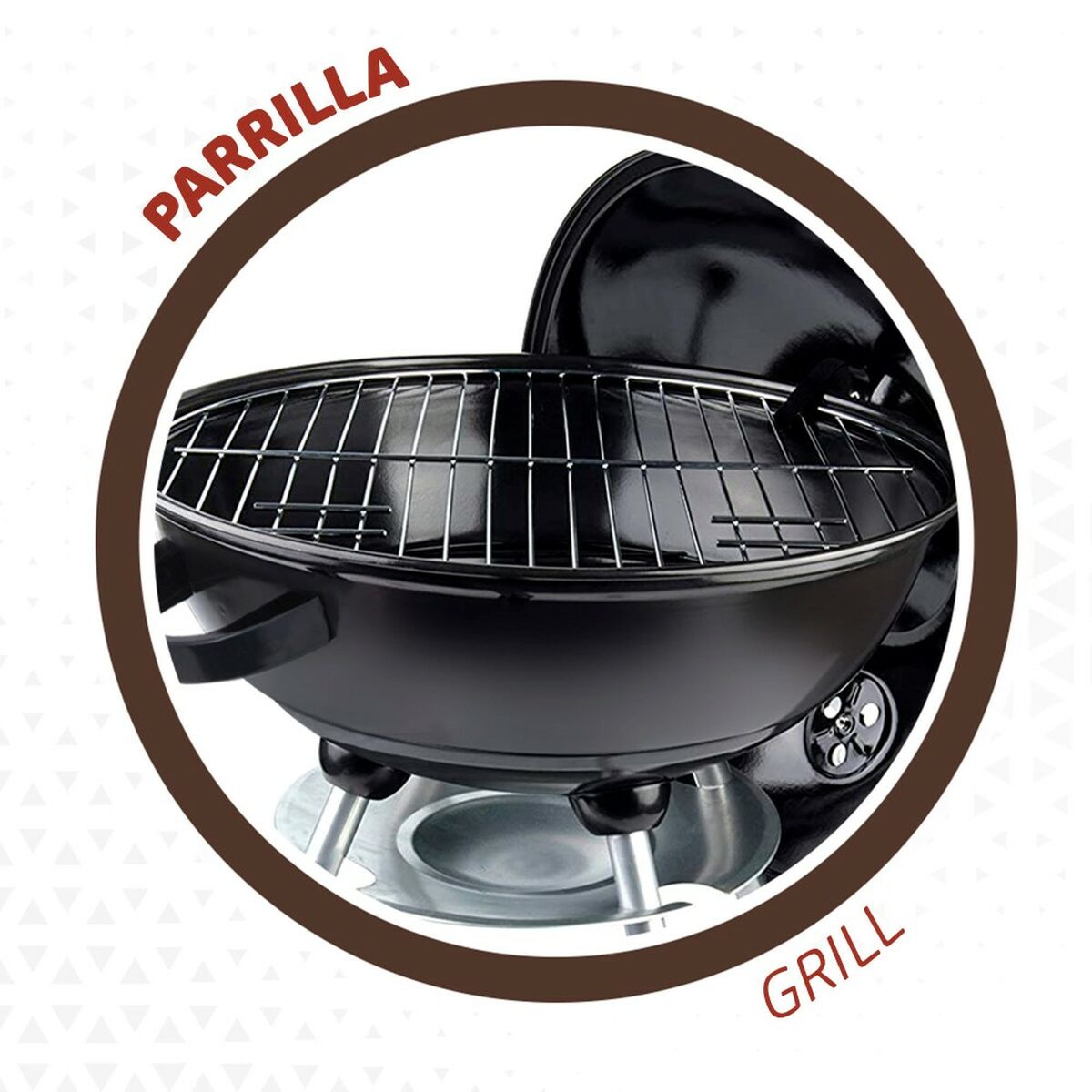 Coal Barbecue with Wheels Aktive Enamelled Metal 46 x 89 x 46 cm Black-4
