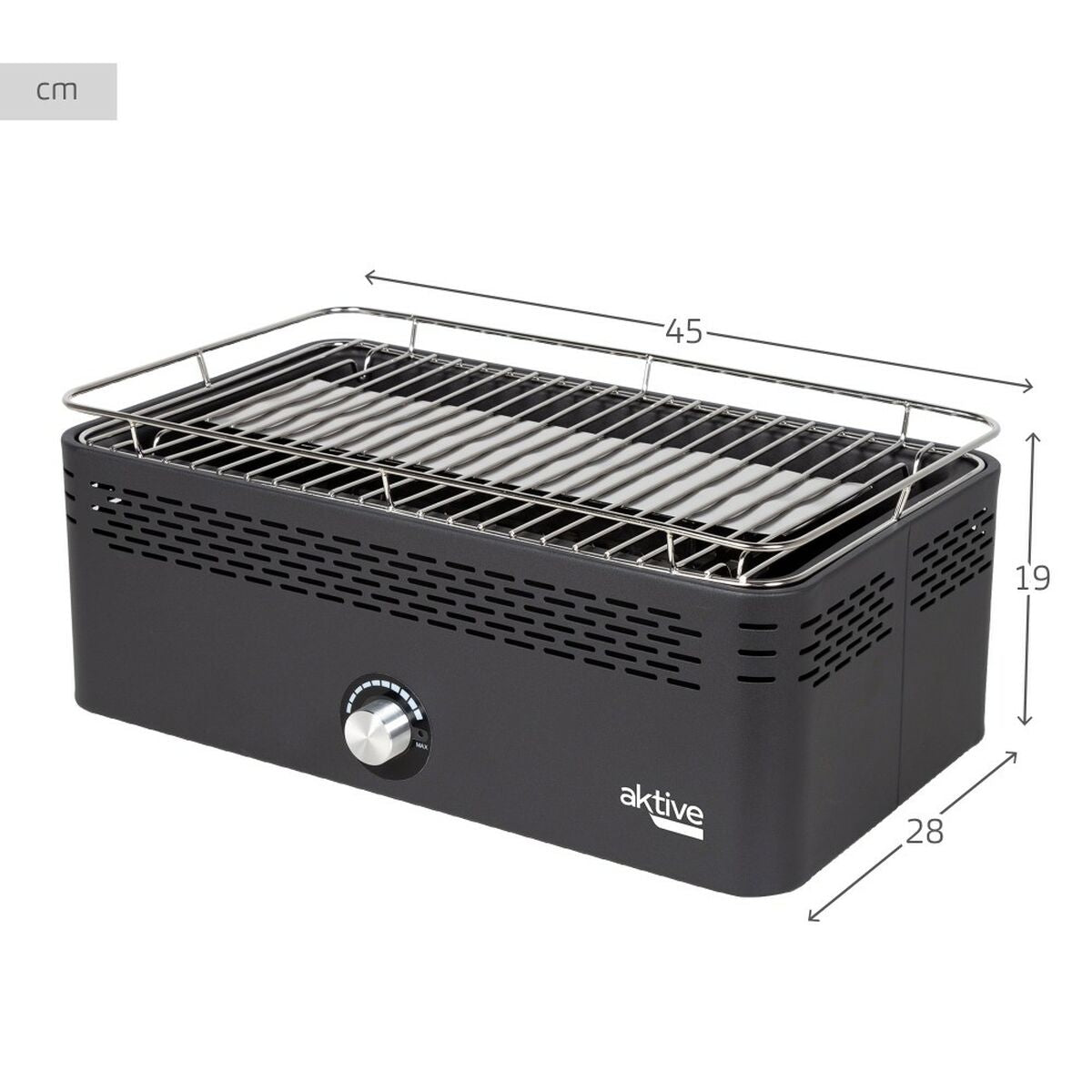 Portable Smokeless Charcoal Barbecue Aktive Stainless steel Iron 45 x 19 x 28 cm-3