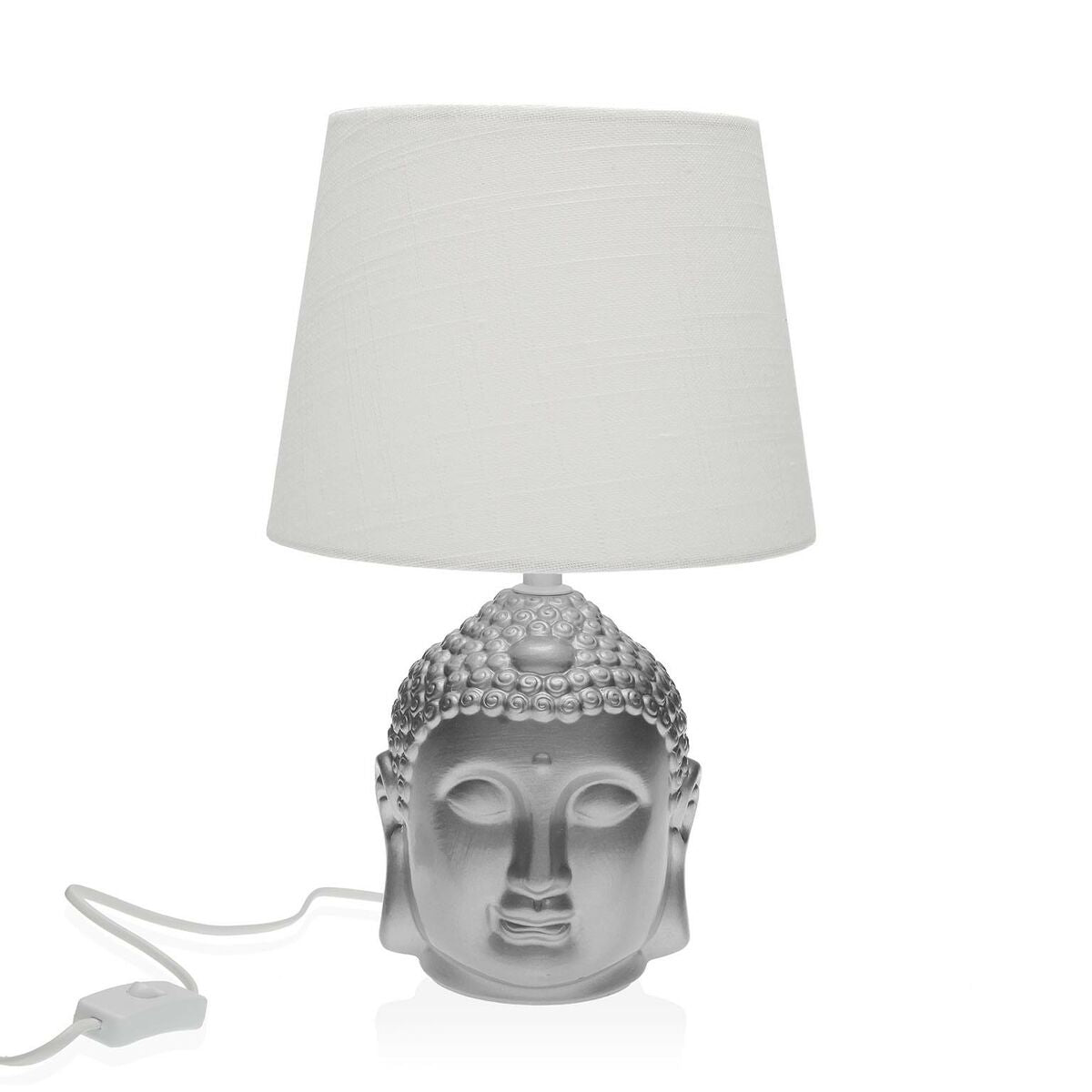 Desk lamp Versa Silver Buddha Porcelain (21 x 33 x 21 cm)-0