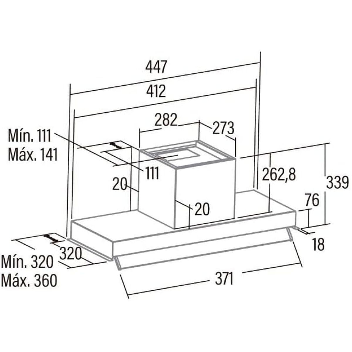 Kitchen extractor Cata ARMONIA45X-1