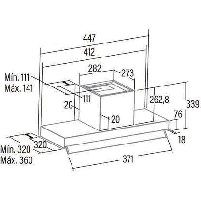 Kitchen extractor Cata ARMONIA45X-1